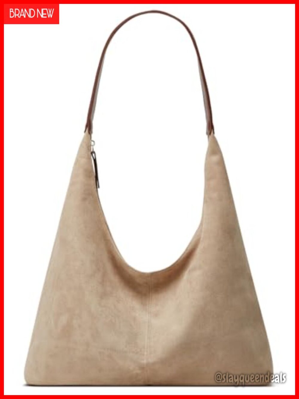 Trendy Faux Suede Shoulder Tote Hobo Purse Handbag